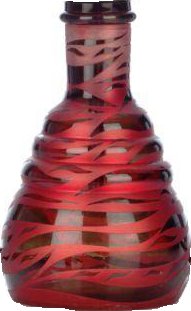 Aladin Evolution Shisha Zebra L Ersatzglas - Ersatzflasche FL433 rot-schwarz