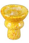 GLASS One Hole Tobaccobowl yellow white